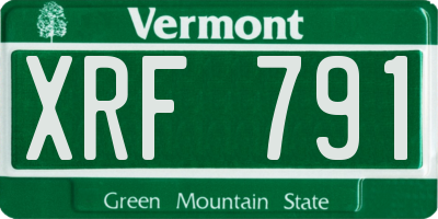 VT license plate XRF791