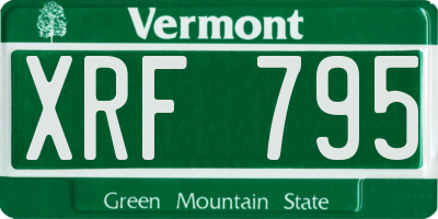 VT license plate XRF795