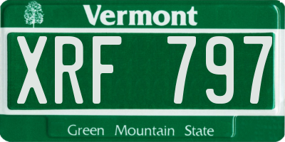 VT license plate XRF797