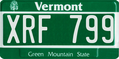 VT license plate XRF799