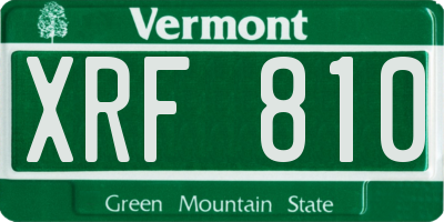VT license plate XRF810