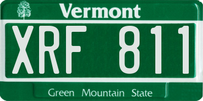 VT license plate XRF811