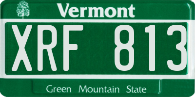 VT license plate XRF813
