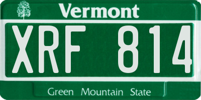 VT license plate XRF814
