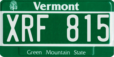 VT license plate XRF815