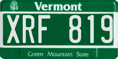 VT license plate XRF819