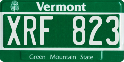 VT license plate XRF823