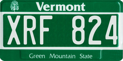 VT license plate XRF824