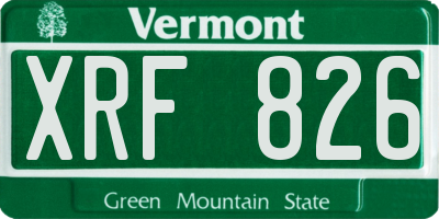 VT license plate XRF826