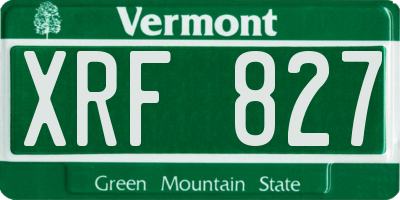 VT license plate XRF827