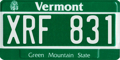 VT license plate XRF831