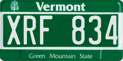 VT license plate XRF834