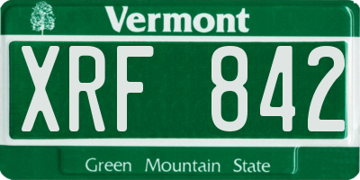 VT license plate XRF842