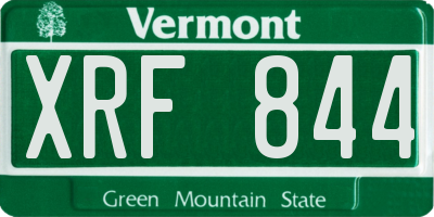 VT license plate XRF844