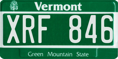 VT license plate XRF846