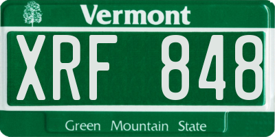 VT license plate XRF848