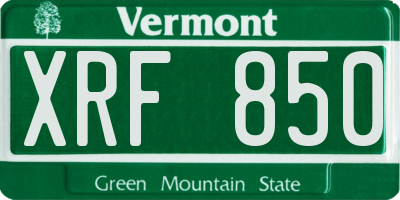 VT license plate XRF850