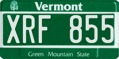 VT license plate XRF855