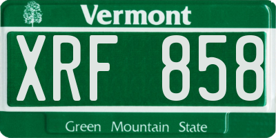 VT license plate XRF858