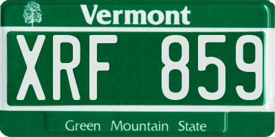 VT license plate XRF859