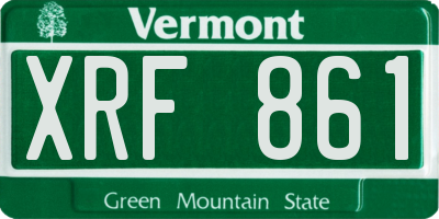 VT license plate XRF861