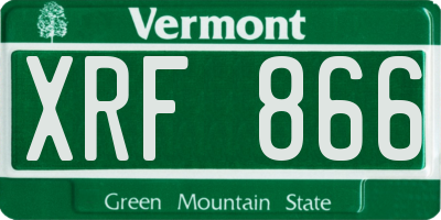 VT license plate XRF866