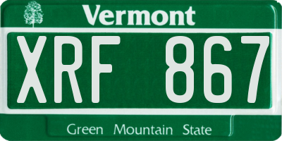 VT license plate XRF867