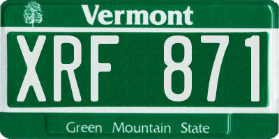 VT license plate XRF871
