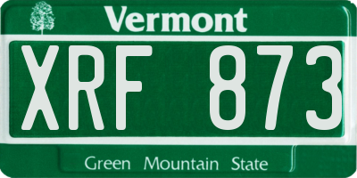 VT license plate XRF873