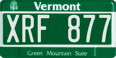 VT license plate XRF877