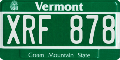 VT license plate XRF878