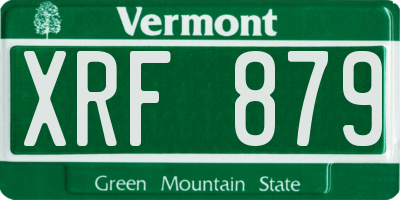 VT license plate XRF879