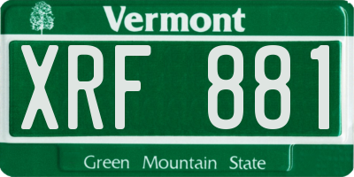 VT license plate XRF881