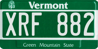 VT license plate XRF882