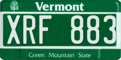 VT license plate XRF883
