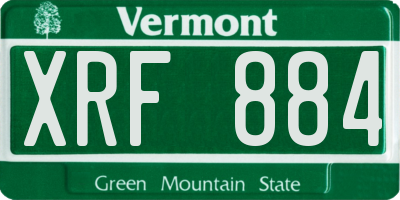 VT license plate XRF884