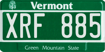 VT license plate XRF885