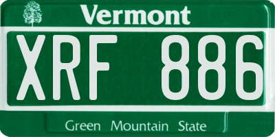 VT license plate XRF886