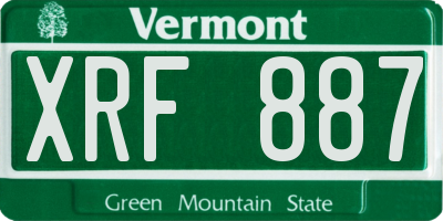VT license plate XRF887
