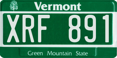 VT license plate XRF891