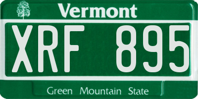 VT license plate XRF895