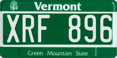 VT license plate XRF896