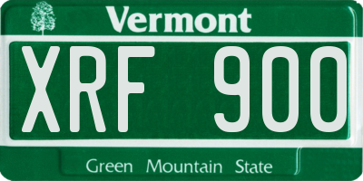 VT license plate XRF900
