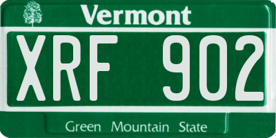VT license plate XRF902