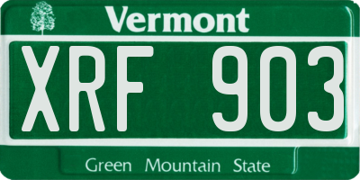 VT license plate XRF903