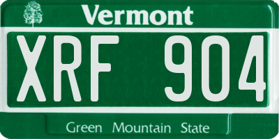 VT license plate XRF904