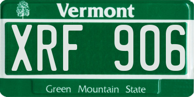 VT license plate XRF906