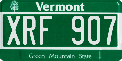 VT license plate XRF907