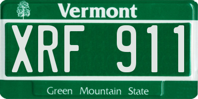 VT license plate XRF911