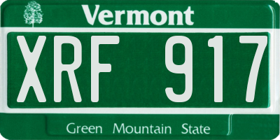 VT license plate XRF917